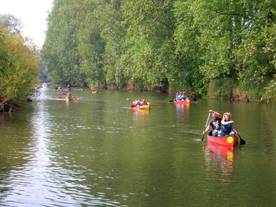 Paddler auf der Unstrut